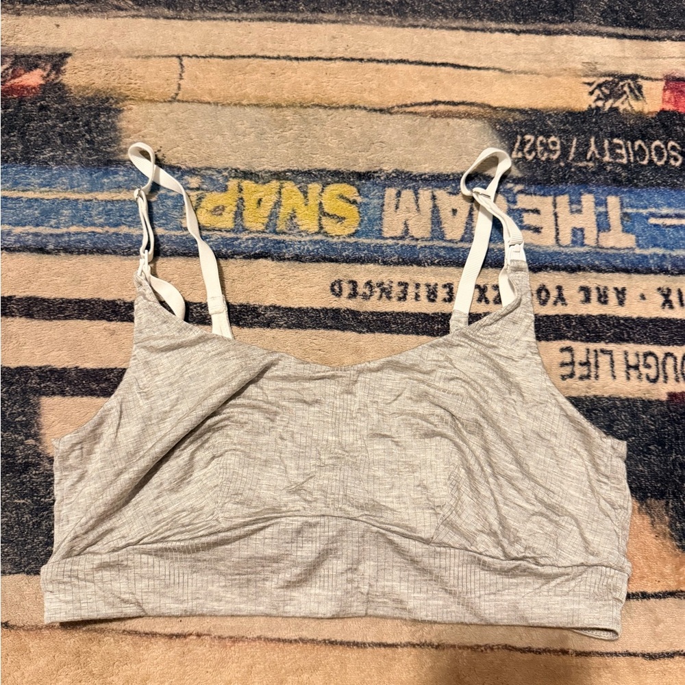 Bodily Heather Gray Women's Comfort nursing lactating Bralette medium